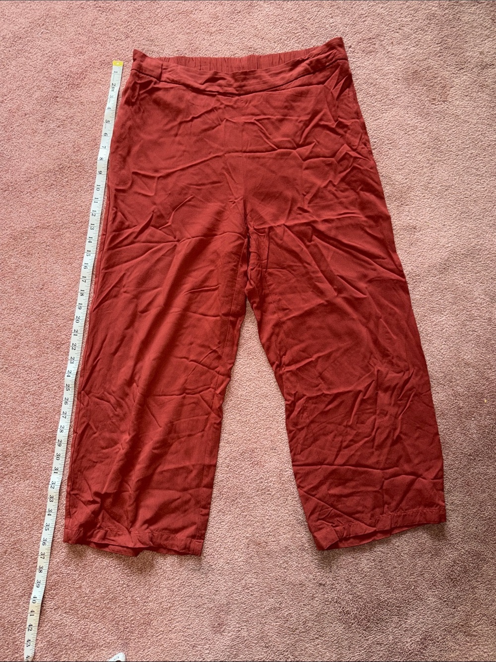 Old Navy Wide-Leg High-Rise Pants in Brick Red